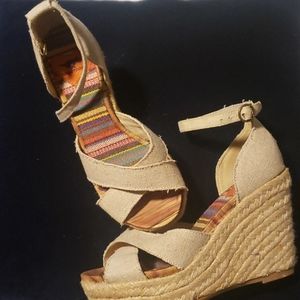 Wedge ankle strap shoe